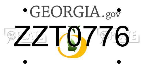 ZZT0776 Georgia License Plate