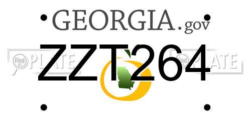 ZZT264 Georgia License Plate