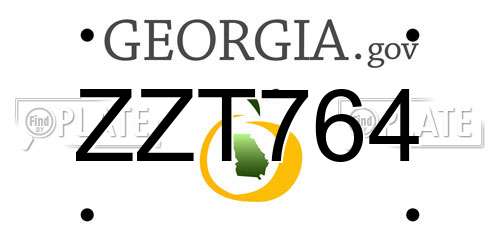 ZZT764 Georgia License Plate