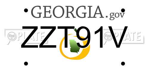 ZZT91V Georgia License Plate