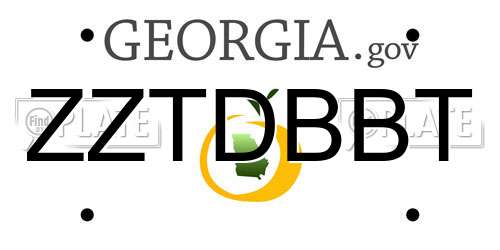 ZZTDBBT Georgia License Plate