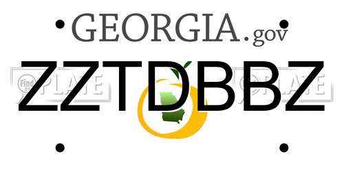ZZTDBBZ Georgia License Plate