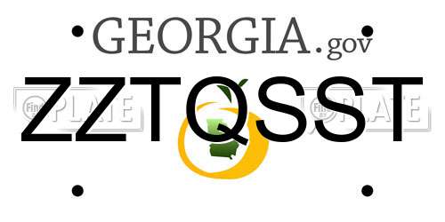 ZZTQSST Georgia License Plate