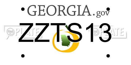 ZZTS13 Georgia License Plate
