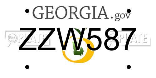 ZZW587 Georgia License Plate