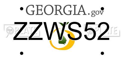 ZZWS52 Georgia License Plate