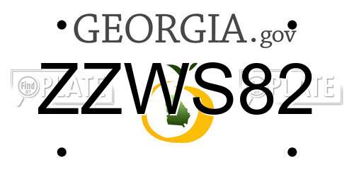 ZZWS82 Georgia License Plate