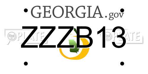 ZZZB13 Georgia License Plate