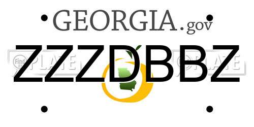 ZZZDBBZ Georgia License Plate
