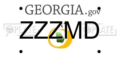ZZZMD Georgia License Plate