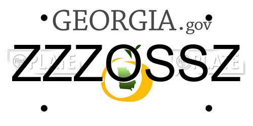 ZZZOSSZ Georgia License Plate