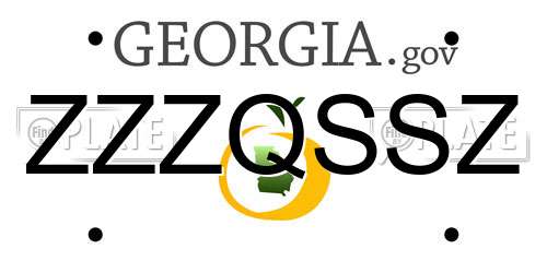 ZZZQSSZ Georgia License Plate
