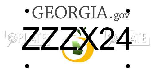 ZZZX24 Georgia License Plate