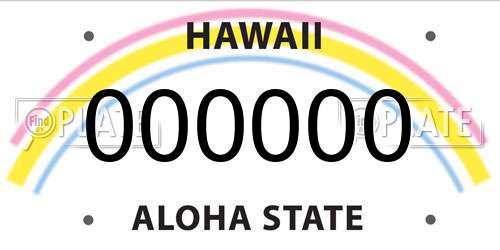 000000 Hawaii License Plate
