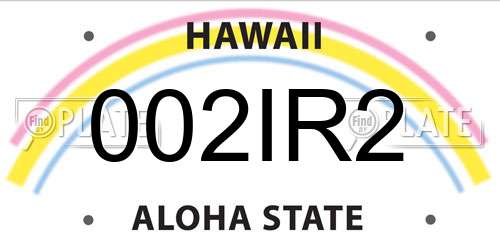 002IR2 Hawaii License Plate
