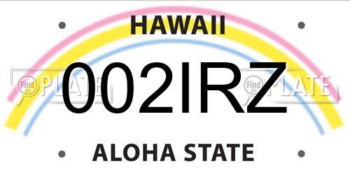 002IRZ Hawaii License Plate