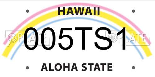 005TS1 Hawaii License Plate