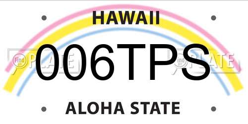 006TPS Hawaii License Plate
