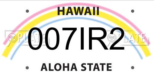 007IR2 Hawaii License Plate