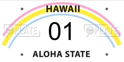 01 Hawaii License Plate