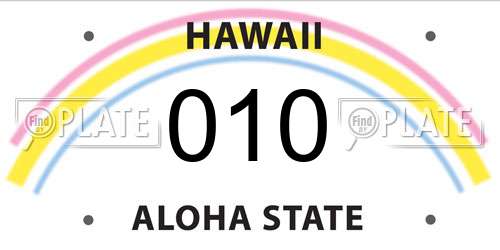 010 Hawaii License Plate