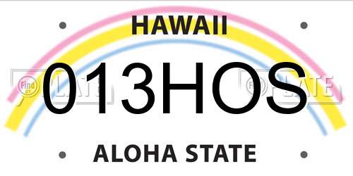 013HOS Hawaii License Plate