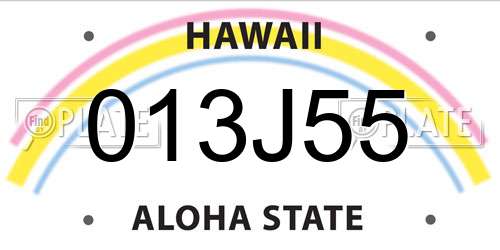 013J55 Hawaii License Plate