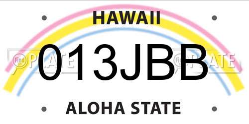 013JBB Hawaii License Plate