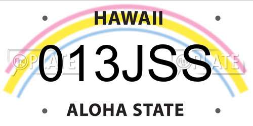 013JSS Hawaii License Plate