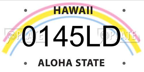 0145LD Hawaii License Plate