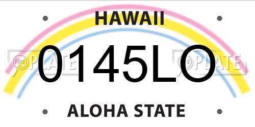 0145LO Hawaii License Plate
