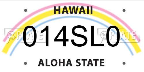 014SL0 Hawaii License Plate