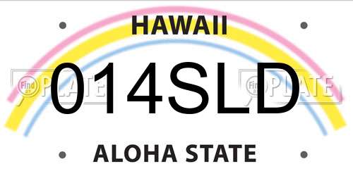 014SLD Hawaii License Plate