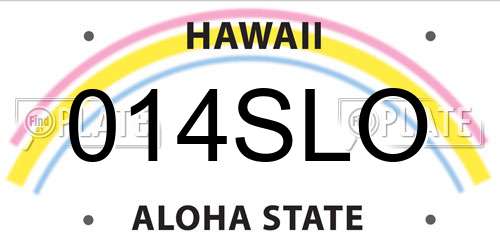 014SLO Hawaii License Plate