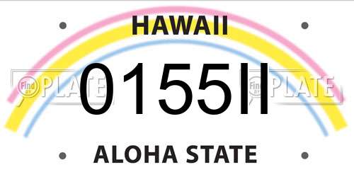 0155II Hawaii License Plate