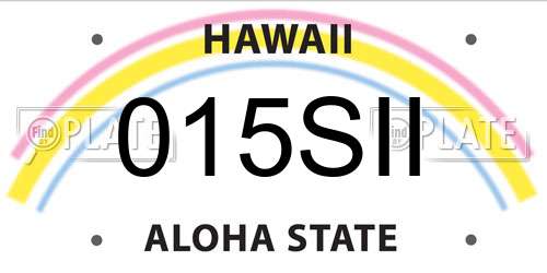 015SII Hawaii License Plate