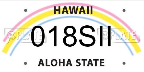 018SII Hawaii License Plate