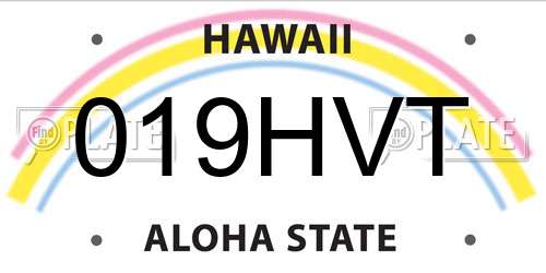 019HVT Hawaii License Plate