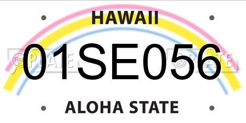 01SE056 Hawaii License Plate