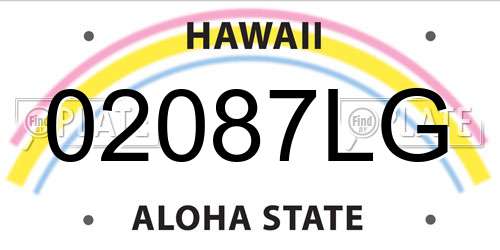 02087LG Hawaii License Plate