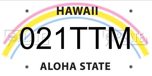021TTM Hawaii License Plate