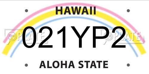 021YP2 Hawaii License Plate