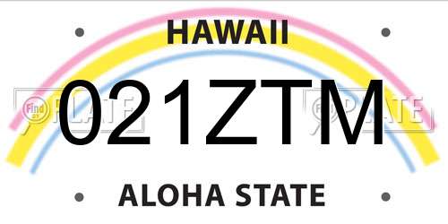 021ZTM Hawaii License Plate