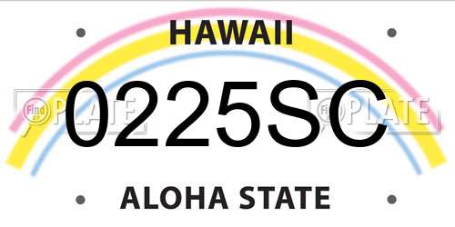 0225SC Hawaii License Plate