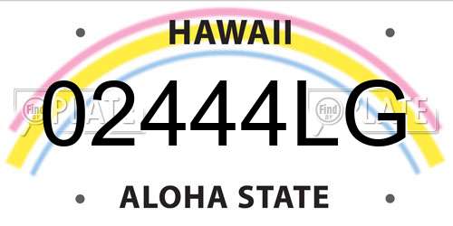 02444LG Hawaii License Plate