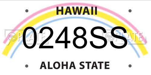 0248SS Hawaii License Plate