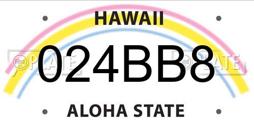 024BB8 Hawaii License Plate