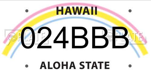 024BBB Hawaii License Plate