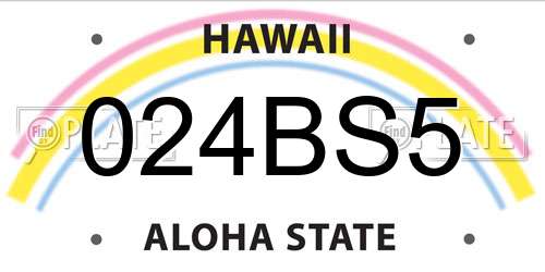 024BS5 Hawaii License Plate
