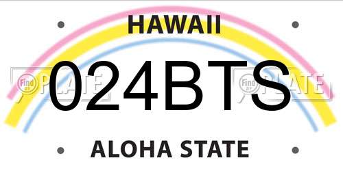 024BTS Hawaii License Plate
